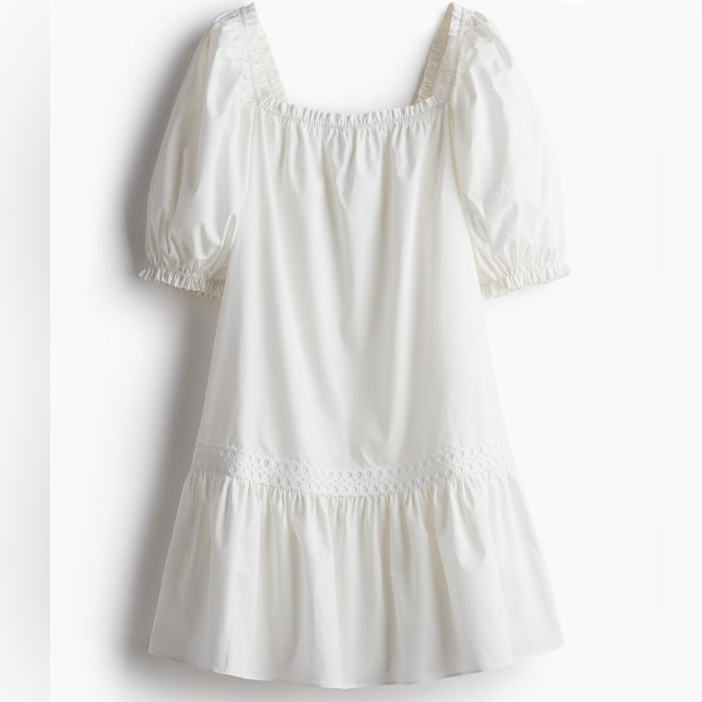 H&M White Off-Shoulder Mini Dress